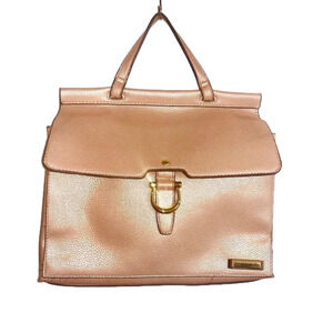 Tahari Rose Gold Champagne Metallic Handbag Briefcase